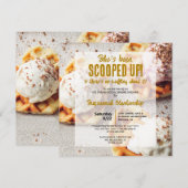 Ice Cream Scoop Heart Shaped Waffle Vrijgezellenfe Kaart (Voorkant / Achterkant)