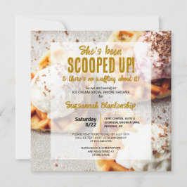 Ice Cream Scoop Heart Shaped Waffle Vrijgezellenfe Kaart