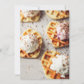 Ice Cream Scoop Heart Shaped Waffle Vrijgezellenfe Kaart (Achterkant)