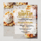 Ice Cream Scoop Heart Shaped Waffle Vrijgezellenfe Kaart (Voorkant / Achterkant)