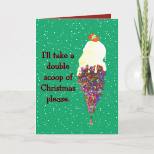 Ice Cream Scoop kerstboomvakantiekaart Feestdagen Kaart