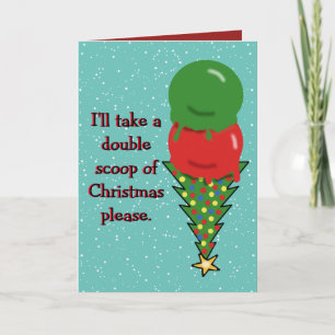 Ice Cream Scoop kerstboomvakantiekaart Feestdagen Kaart