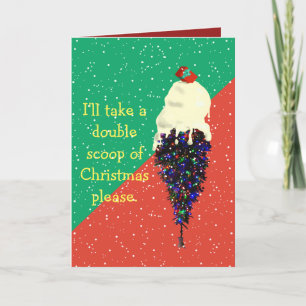 Ice Cream Scoop kerstboomvakantiekaart Feestdagen Kaart