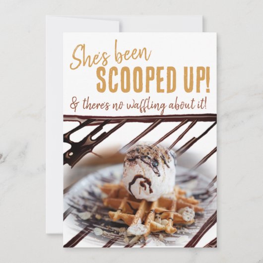 Ice Cream Scoop op Waffle Vrijgezellenfeest Kaart (Voorkant)