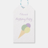 Ice Cream Scoop Pastel kleurrijk verjaardagsfeestj Cadeaulabel (Voorkant)
