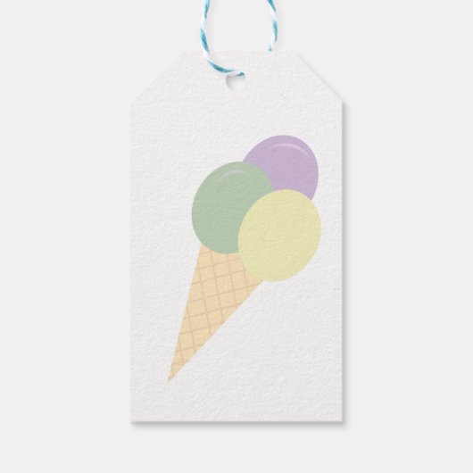 Ice Cream Scoop Pastel kleurrijk verjaardagsfeestj Cadeaulabel (Achterkant)
