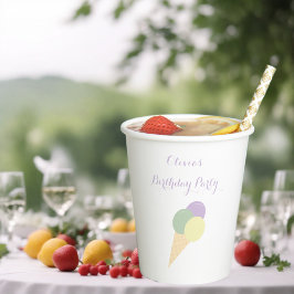 Ice Cream Scoop Pastel kleurrijk verjaardagsfeestj Papieren Bekers