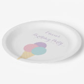 Ice Cream Scoop Pastel kleurrijk verjaardagsfeestj Papieren Bordje (Gekanteld)