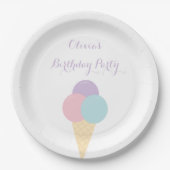 Ice Cream Scoop Pastel kleurrijk verjaardagsfeestj Papieren Bordje (Voorkant)