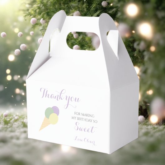 Ice Cream Scoop Pastel Kleurrijke verjaardagsfeest Bedankdoosjes