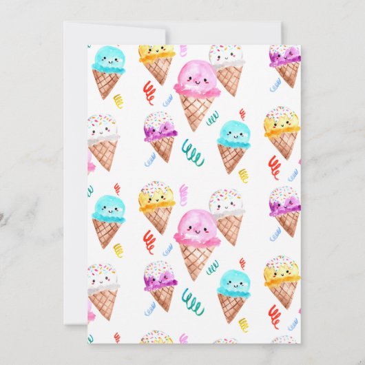 Ice Cream Scoop Up Fun Truck Zomer Kinderen Verjaa Kaart (Achterkant)