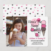 Ice Cream Scoop Verjaardagsfeest Foto uitnodiging (Voorkant / Achterkant)