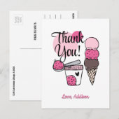 Ice Cream Scoop Verjaardagsfeestje Dank u Briefkaa Briefkaart (Voorkant / Achterkant)