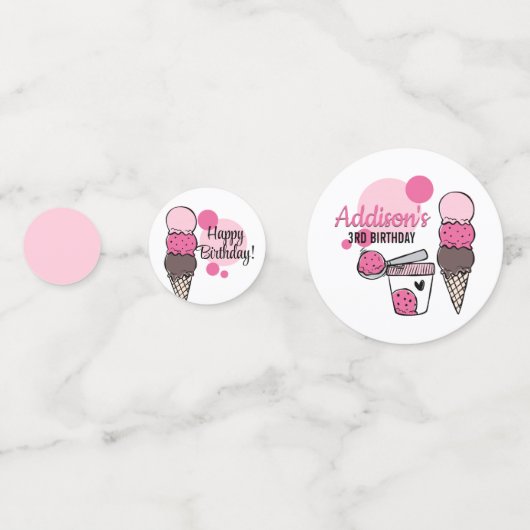 Ice Cream Scoop Verjaardagsfeesttafel Confetti (Voorkanten)