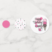 Ice Cream Scoop Verjaardagsfeesttafel Confetti (Achterkanten)