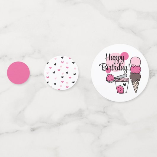 Ice Cream Scoop Verjaardagsfeesttafel Confetti (Achterkanten)