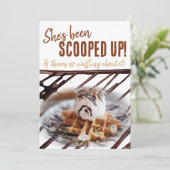 Ice Cream Scoop Waffle Chocolade motregen Kaart (Staand voorkant)