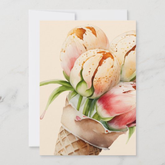 Ice Cream Scooped Floral Vrijgezellenfeest Kaart (Achterkant)