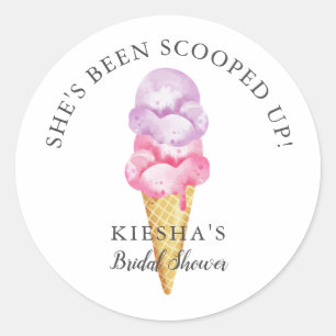 Ice Cream Scooped Up Vrijgezellenfeest Favor Ronde Sticker