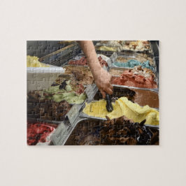 Ice Cream scooping - gelato Gelateria in Italië Legpuzzel