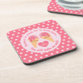 Ice Cream Scoops Cute Romantic Valentijnsdag Bier Onderzetter (Linkerzijde)