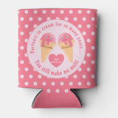 Ice Cream Scoops Cute Romantic Valentijnsdag Blikjeskoeler (Voorkant)