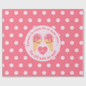 Ice Cream Scoops Cute Romantic Valentijnsdag Cadeaupapier (Vlak)