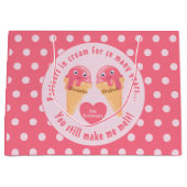 Ice Cream Scoops Cute Romantic Valentijnsdag Groot Cadeauzakje (Voorkant)