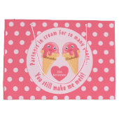 Ice Cream Scoops Cute Romantic Valentijnsdag Groot Cadeauzakje (Achterkant)