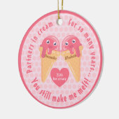Ice Cream Scoops Cute Romantic Valentijnsdag Keramisch Ornament (Links)