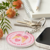 Ice Cream Scoops Cute Romantic Valentijnsdag Sleutelhanger (Voorkant Rechts)