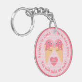 Ice Cream Scoops Cute Romantic Valentijnsdag Sleutelhanger (Voorkant Links)