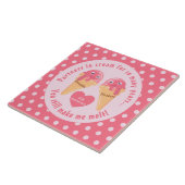 Ice Cream Scoops Cute Romantic Valentijnsdag Tegeltje (Zijkant)