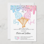 Ice Cream Scoops Gender Reveal invitation. Kaart (Voorkant)