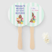 Ice Cream Scoops met Sprinkles Baby shower Handwaaier (Voorkant en achterkant)