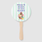 Ice Cream Scoops met Sprinkles Baby shower Handwaaier (Voorkant)