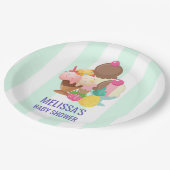 Ice Cream Scoops met Sprinkles Baby shower Papieren Bordje (Gekanteld)