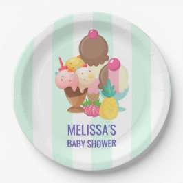 Ice Cream Scoops met Sprinkles Baby shower Papieren Bordje