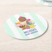 Ice Cream Scoops met Sprinkles Baby shower Ronde Kartonnen Onderzetter (Gebogen)