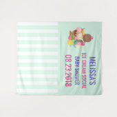 Ice Cream Scoops met Sprinkles Baby shower Wandkleed (Voorkant (horizontaal))