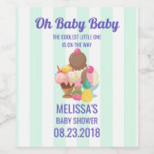 Ice Cream Scoops met Sprinkles Baby shower Wijn Etiket (Enkel label)