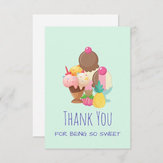 Ice Cream Scoops met Sprinkles Bedankt (Voorkant / Achterkant)