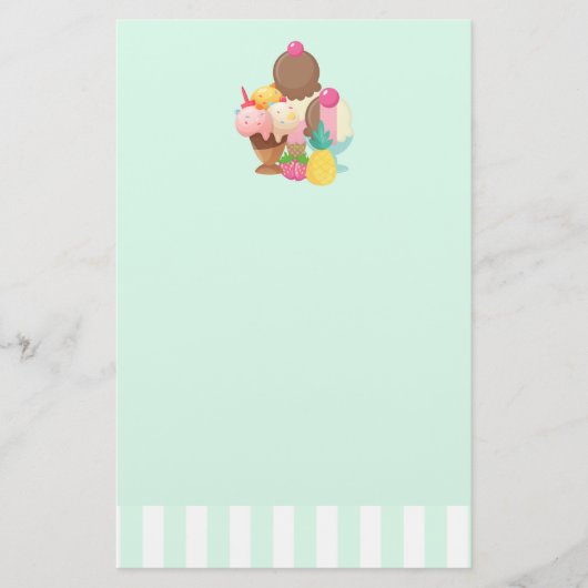 Ice Cream Scoops met Sprinkles Briefpapier (Voorkant)