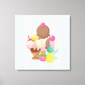Ice Cream Scoops met Sprinkles Canvas Afdruk (Voorkant)