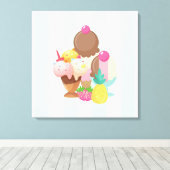 Ice Cream Scoops met Sprinkles Canvas Afdruk (Insitu (Houten vloer))