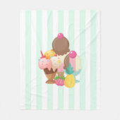 Ice Cream Scoops met Sprinkles Fleece Deken (Voorkant)