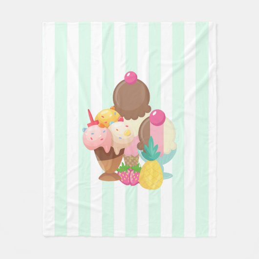 Ice Cream Scoops met Sprinkles Fleece Deken (Voorkant)