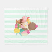 Ice Cream Scoops met Sprinkles Fleece Deken (Voorkant (Horizontaal))