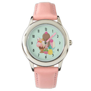 Ice Cream Scoops met Sprinkles Horloge