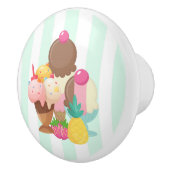 Ice Cream Scoops met Sprinkles Keramische Knop (Rechts)